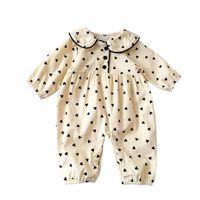 New Corduroy Doll Collar Newborn Children's Open Button Jumpsuit main image 3