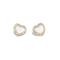 Simple Drop Oil Multi-color Heart-shaped Copper Stud Earrings Wholesale main image 3