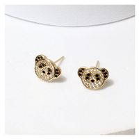 Fashion Copper-plated Zircon-studded Bear Copper Earrings Wholesale main image 2