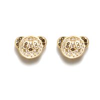 Fashion Copper-plated Zircon-studded Bear Copper Earrings Wholesale main image 4