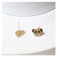 Fashion Copper-plated Zircon-studded Bear Copper Earrings Wholesale main image 5