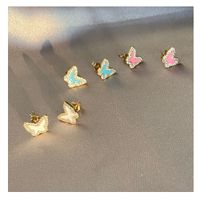 Fashion Copper Inlaid Zircon Butterfly Copper Earrings Wholesale main image 3