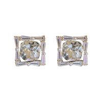 Fashion Inlaid Rhinestone Pearl Geometric Square Stud Earrings Wholesale main image 6