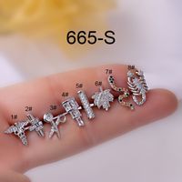 Fashion 0.8mm Titanium Steel Thin Rod Screw Ball Single Ear Bone Nail sku image 14