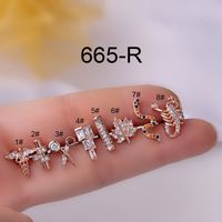 Fashion 0.8mm Titanium Steel Thin Rod Screw Ball Single Ear Bone Nail sku image 5