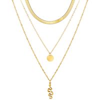 Fashion Snake Pendant Necklace Three-layer Alloy Clavicle Chain sku image 1