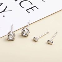 Simple Classic 925 Crown Heart Stud Earrings sku image 1