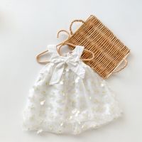 Korean Version Of White Flower Skirt Tulle Children's Dress sku image 3