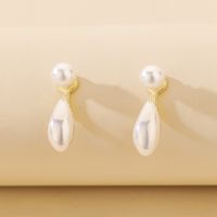 Fashion Water Drop Pearl Alloy Earrings Wholesale sku image 1