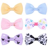Fashion Cute Children's Hair Accessories Ribbed Belt Printing Hairpin main image 2
