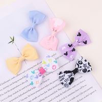Fashion Cute Children's Hair Accessories Ribbed Belt Printing Hairpin main image 4