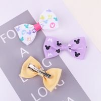 Fashion Cute Children's Hair Accessories Ribbed Belt Printing Hairpin main image 6