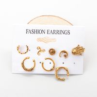 Retro Sun And Moon Alloy Stud Earrings Eight Sets Wholesale main image 1