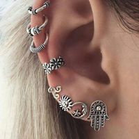 Retro Sun And Moon Alloy Stud Earrings Eight Sets Wholesale main image 3