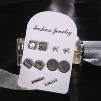 New Retro Diamond Crown Letter 5 Pairs Sets Alloy Wholesale main image 1