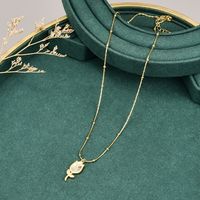 Retro Rose Flower Long Chain Titanium Steel Plated 18k Gold Necklace main image 5