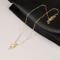 Retro Rose Flower Long Chain Titanium Steel Plated 18k Gold Necklace main image 4