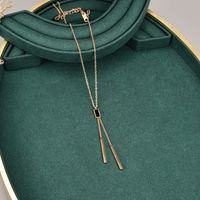 Vintage Rechteckige Stabquaste Aus Titanstahl, Einfache Halskette main image 4