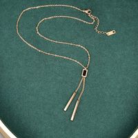 Vintage Rechteckige Stabquaste Aus Titanstahl, Einfache Halskette main image 5