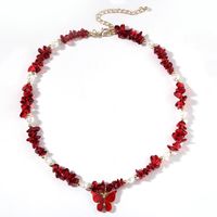 1 Piece Sweet Butterfly Gravel Pendant Necklace main image 5