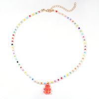 Vintage Rice Beads Woven Flower Candy Color Smiley Clavicle Chain Wholesale sku image 3