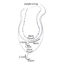 Fashion New Jewelry Star Moon Element Pendant Rice Bead Lattice Chain Multi-layer Layered Necklace 2 main image 7