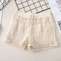 Women's New Suits Stitching Hollow Loose Camisole Drawstring Tie High Waist Shorts main image 13