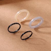Simple Solid Color Chain Resin Ring Set main image 2