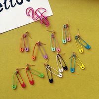Cute Solid Color Paper Clip Pendant Earrings main image 1