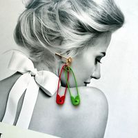 Cute Solid Color Paper Clip Pendant Earrings main image 3