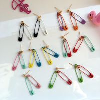 Cute Solid Color Paper Clip Pendant Earrings main image 4
