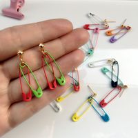 Cute Solid Color Paper Clip Pendant Earrings main image 5