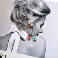 Cute Solid Color Paper Clip Pendant Earrings main image 6