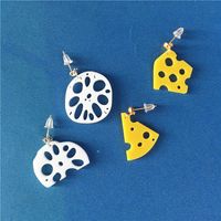 Funny Simulation Lotus Root Piece Shape Cute Acrylic Earrings main image 1