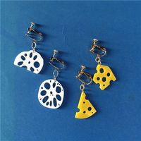 Funny Simulation Lotus Root Piece Shape Cute Acrylic Earrings main image 6