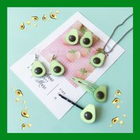 Summer Avocado Cute Simulation Fruit Hairpin Necklace Earrings main image 1