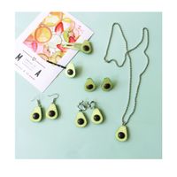 Summer Avocado Cute Simulation Fruit Hairpin Necklace Earrings main image 6
