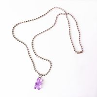 Fashion Transparent Jelly Color Bear Pendent Alloy Necklace main image 6