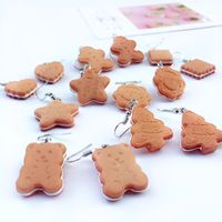 Cream Sandwich Biscuits Creative Bear Gingerbread Man Earrings main image 1