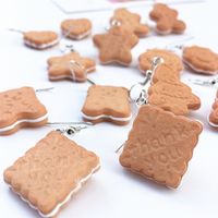 Cream Sandwich Biscuits Creative Bear Gingerbread Man Earrings main image 3
