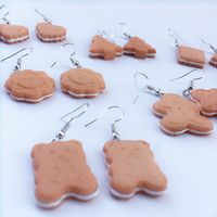 Cream Sandwich Biscuits Creative Bear Gingerbread Man Earrings main image 5