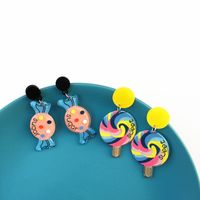 Fashion Dessert Color Lollipop Cartoon Funny Food Earrings main image 1