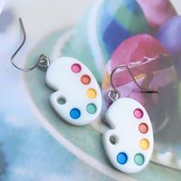 Creative Hand-made Funny Mini Palette Resin Earrings main image 1