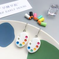 Creative Hand-made Funny Mini Palette Resin Earrings main image 3