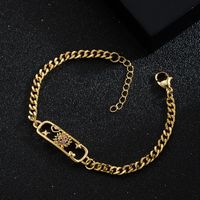Fashion New Copper-plated Real Gold Micro-encrusted Zircon Heart Smiley Bracelet main image 4
