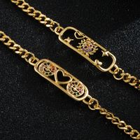 Fashion New Copper-plated Real Gold Micro-encrusted Zircon Heart Smiley Bracelet main image 5