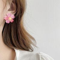 Fashion Cute Resin Cherry Flower Stud Earrings main image 4