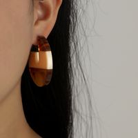 Boucles D&#39;oreilles En Ambre Demi-cercle Acrylique Géométrique De Mode En Gros main image 1