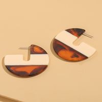 Fashion Geometric Acrylic Semi-circle Amber Earrings Wholesale main image 3