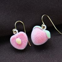 New Autumn And Winter Peach Flocking Stud Earrings Female main image 3
